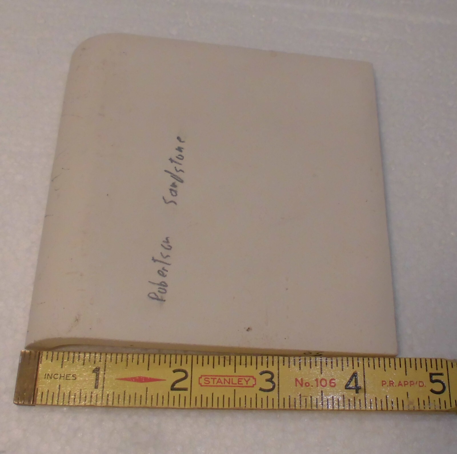 1 pc. Sandstone – Buckwheat: Cove-Base Ceramic Tile 4-5/16″ Robertson Co. Glossy