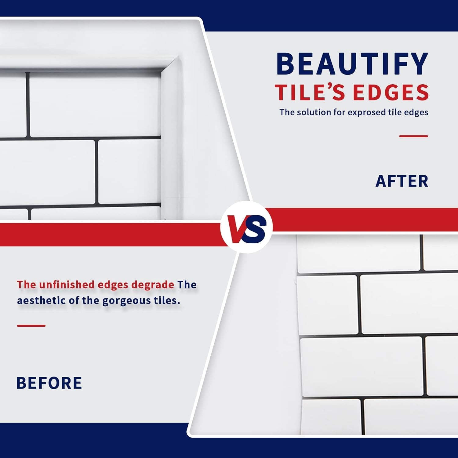 10 Ft Flexible Peel and Stick Trim Molding for Backsplash Tile Edge, Self-Adh..