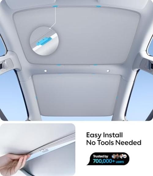 Tesla Model 3 Sunshade Roof [Never Sag, Nano Ice Model 3 2020-2026 Gray