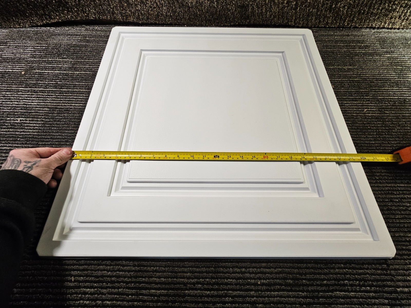 (QTY 40) Ceilume V1-STRATF-22WTO 2-ft x 2-ft Stratford PVC Drop Ceiling Tile