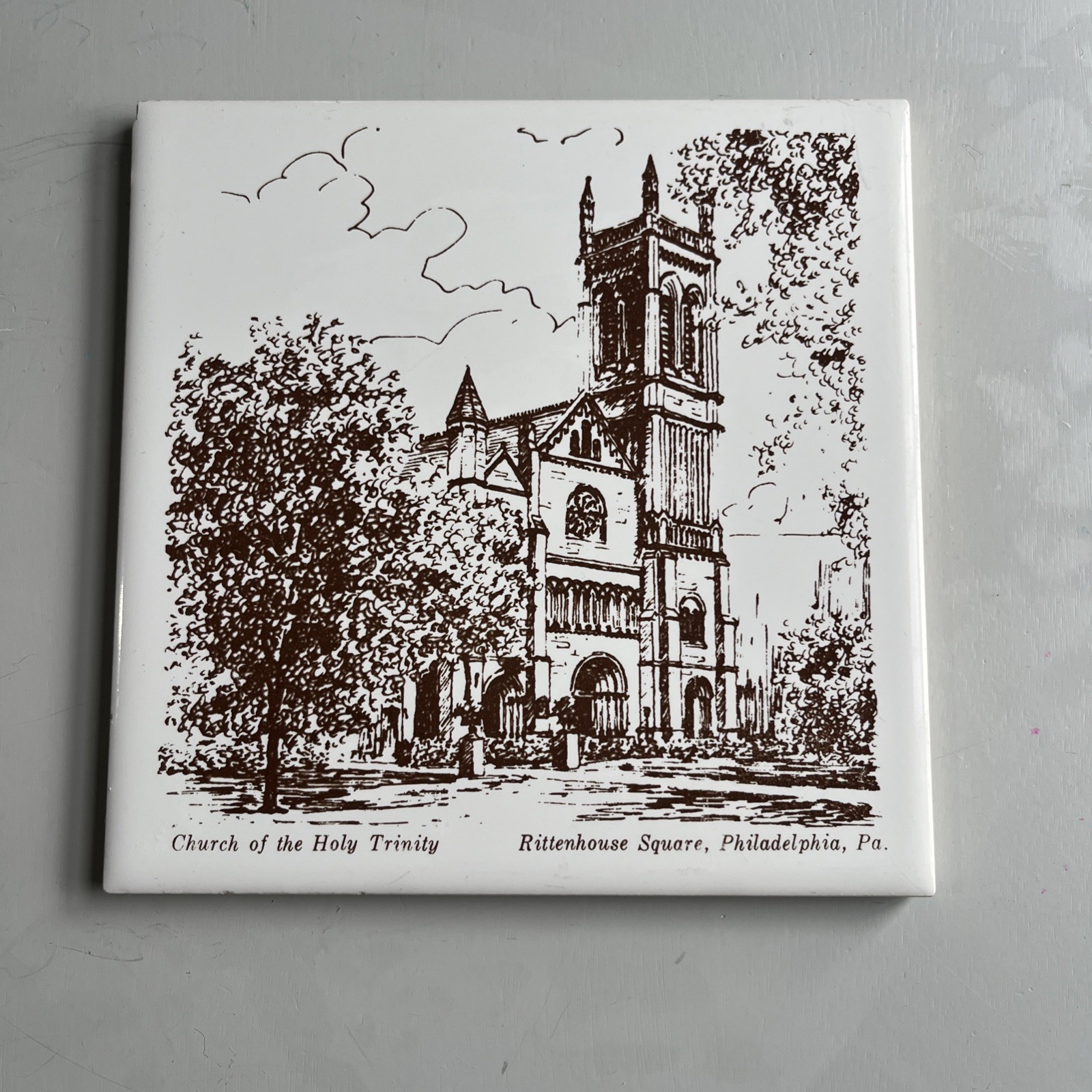 Decorative Ceramic Tile Cork Back Church Of The Holy Trinity Philadelphia, Pa