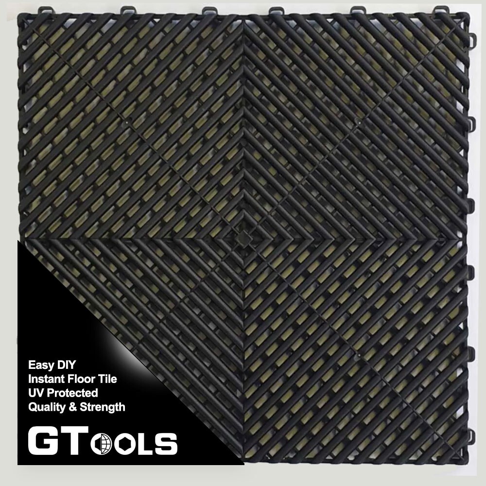 Two Car Garage Set of GTools 400 series Ribbed Floor Tiles Plus Front Edging