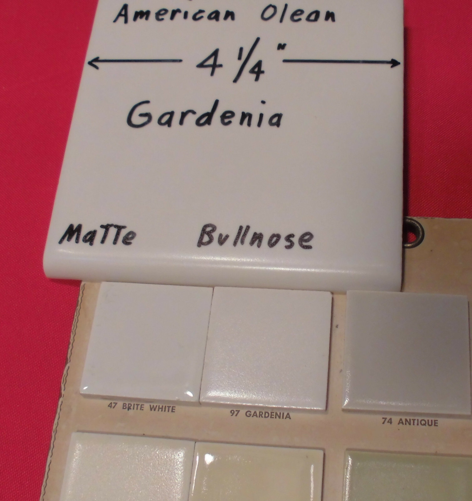 1 pc. Bullnose Ceramic Tile *Off-White – Gardenia* 4-1/4″ by American Olean #97
