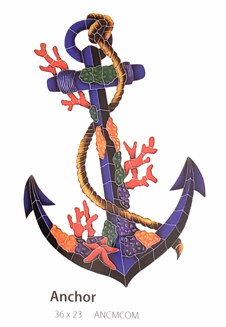 Anchor Pool Mosaic Ship Anchor coral encrusted wreck Bar Table Counter Top bath