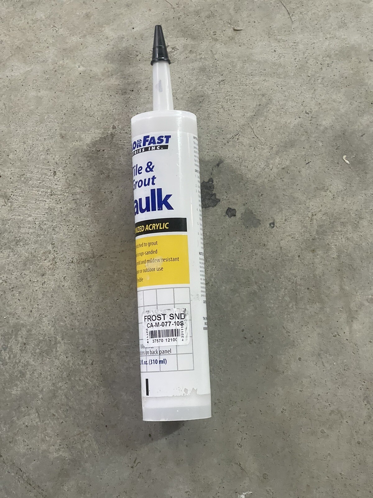 Colorfast Tile & Grout Acrylic Latex Non Sanded 10.3 oz Caulk Frost Color Match