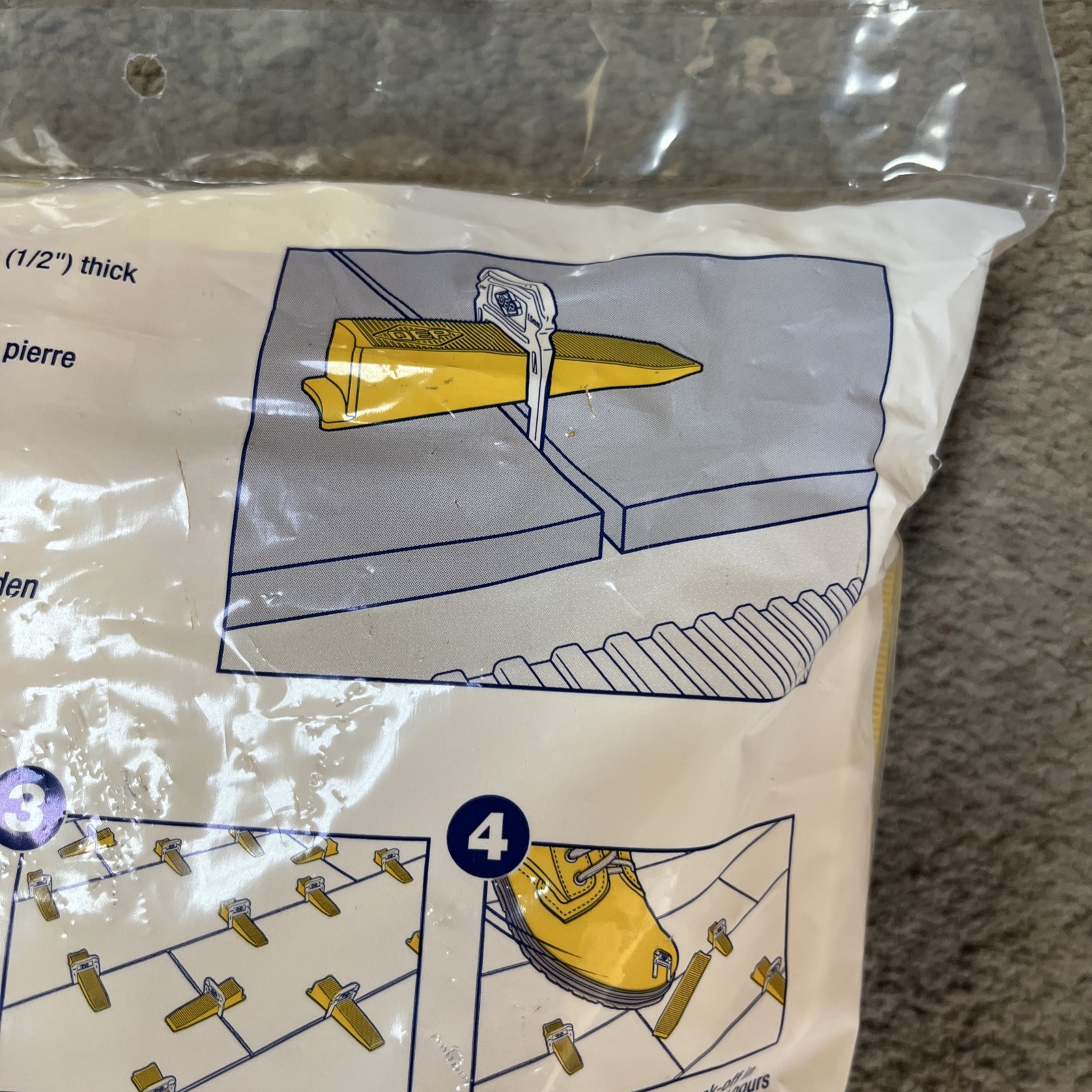 QEP LASH XL Yellow .54 in. W Plastic Wedges Tile Leveling System (8BAG of 100pk)