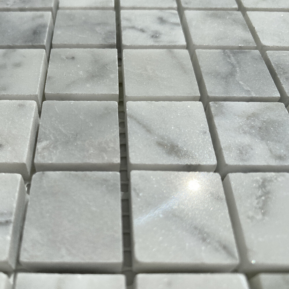 C23XP Carrara White Marble 3/4×3/4 Square Mosaic Tile Polished Venato Bianco