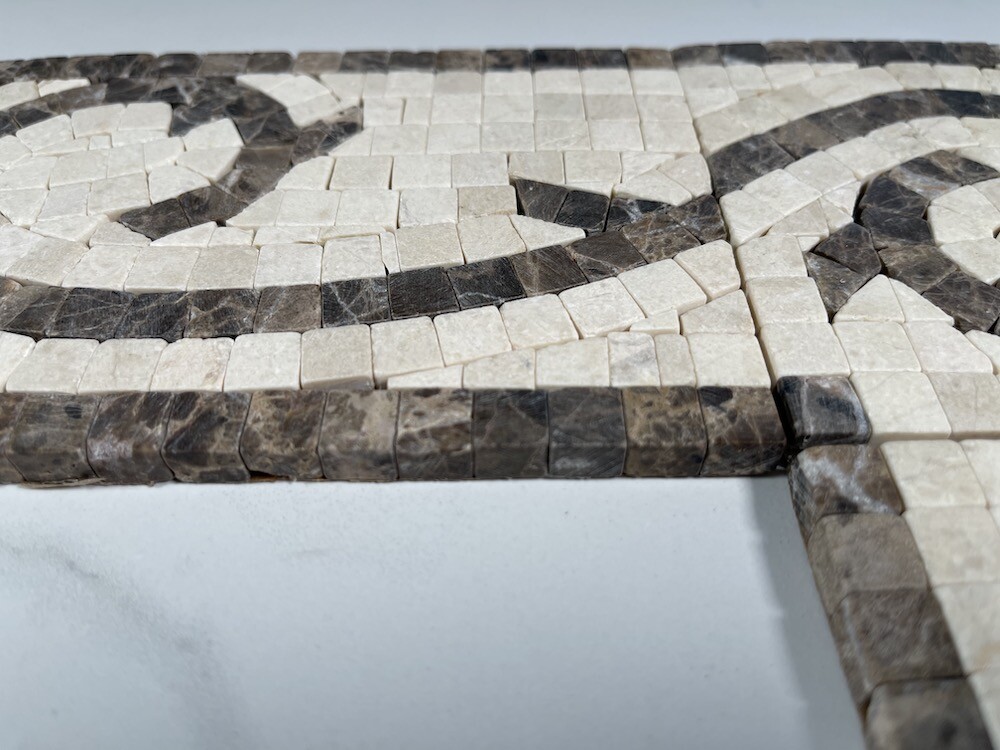 B0018T Marble Mosaic Border Listello Accent Tile Vine Emperador 4×12 Tumbled
