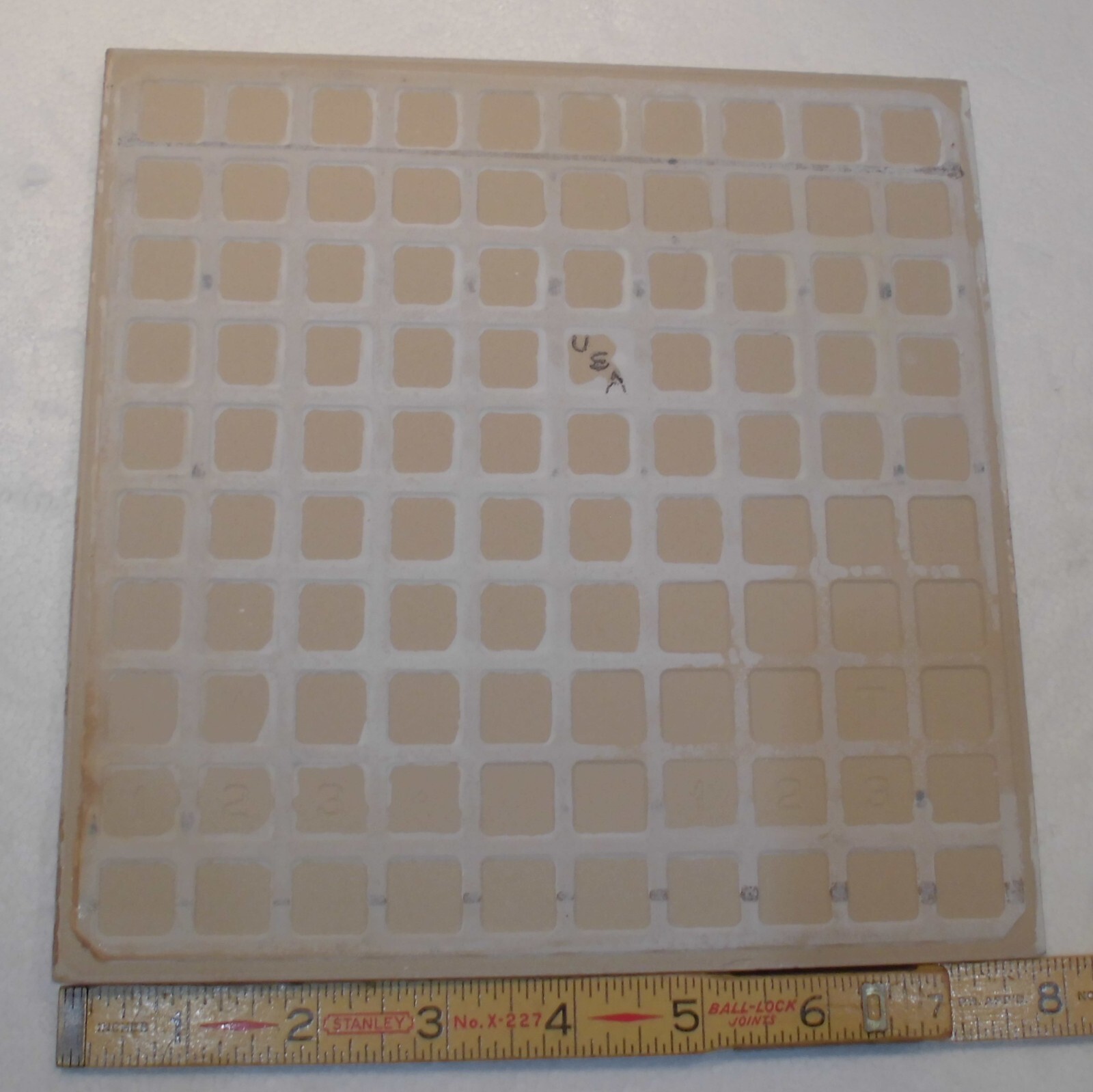 1 pc. Light Gray Ceramic Floor Tile: 8″ X 8″ Smooth, Made USA by K.P.T. NEW