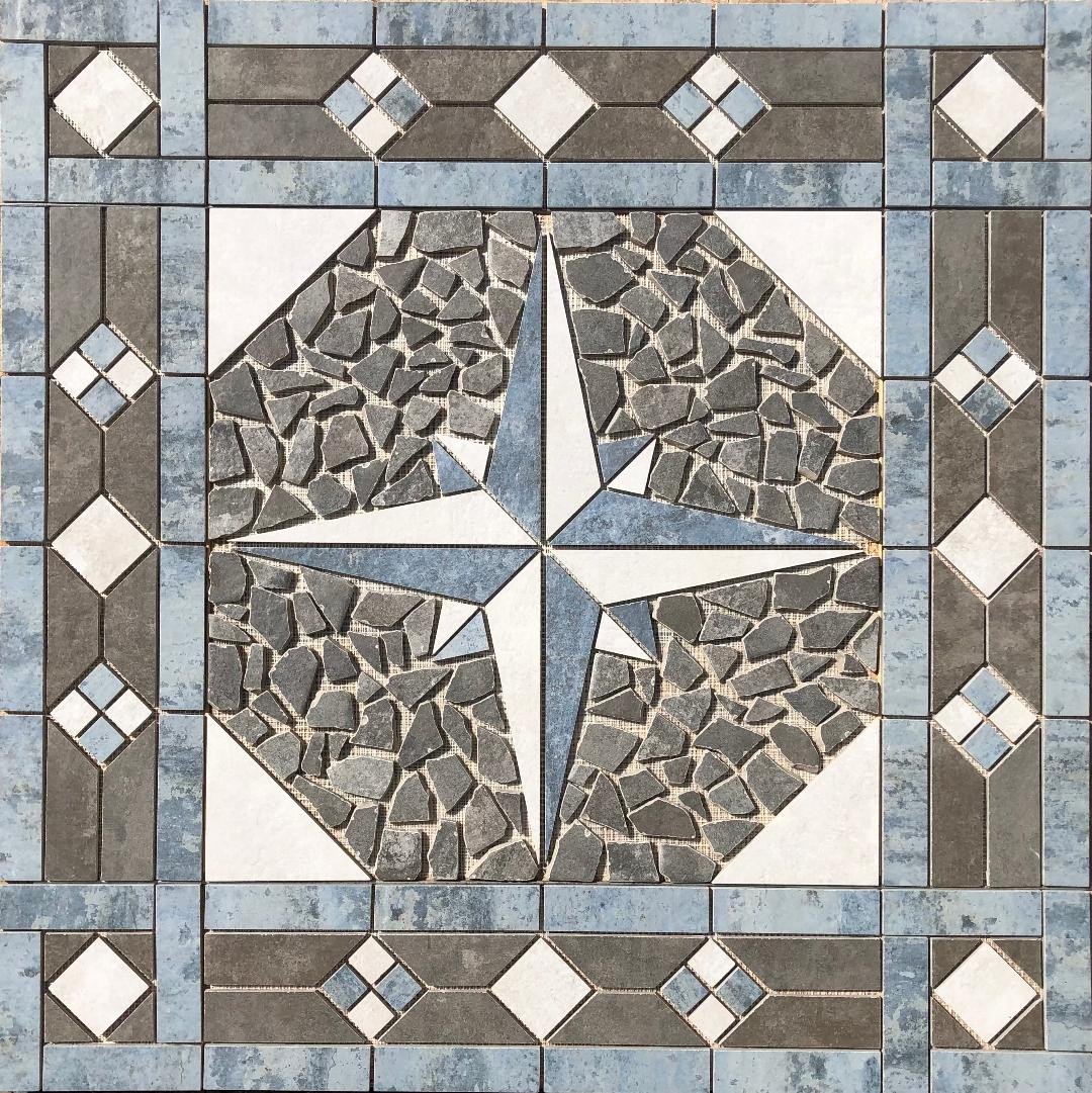 36″ x 36″ Tile Medallion Deco Mosaic Accent – Happy Floors French Quarter series