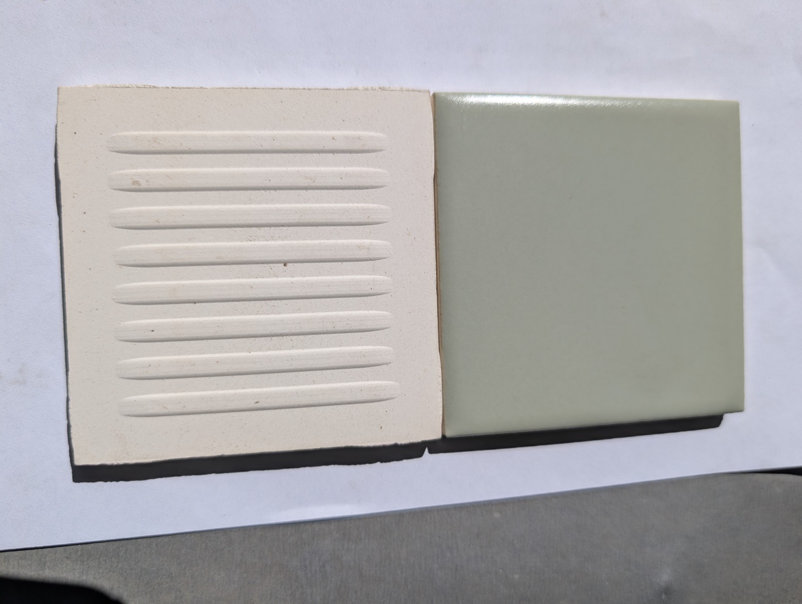 2 pcs of American Olean 3″ Square Ceramic Tile Matte Satin “Sage Gray” number 76