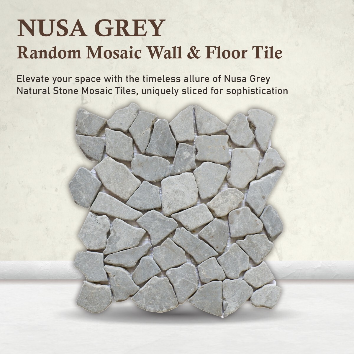 Nusa Grey Random Mosaic Wall & Floor Tile ($10.09/SqFt)