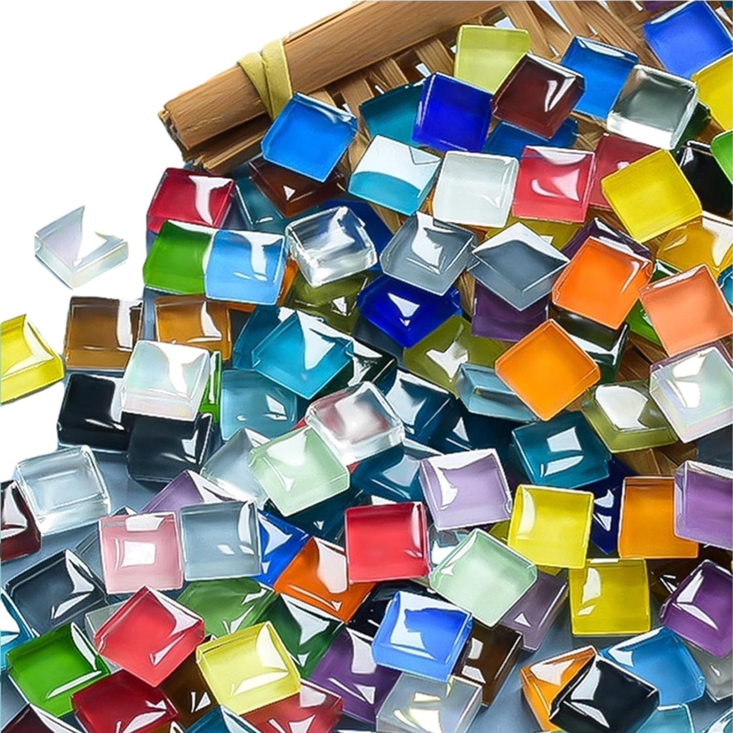 Water-Resistant Square Glass Mosaic Tiles – 350 Pcs Ideal for Indoor & Outdoor