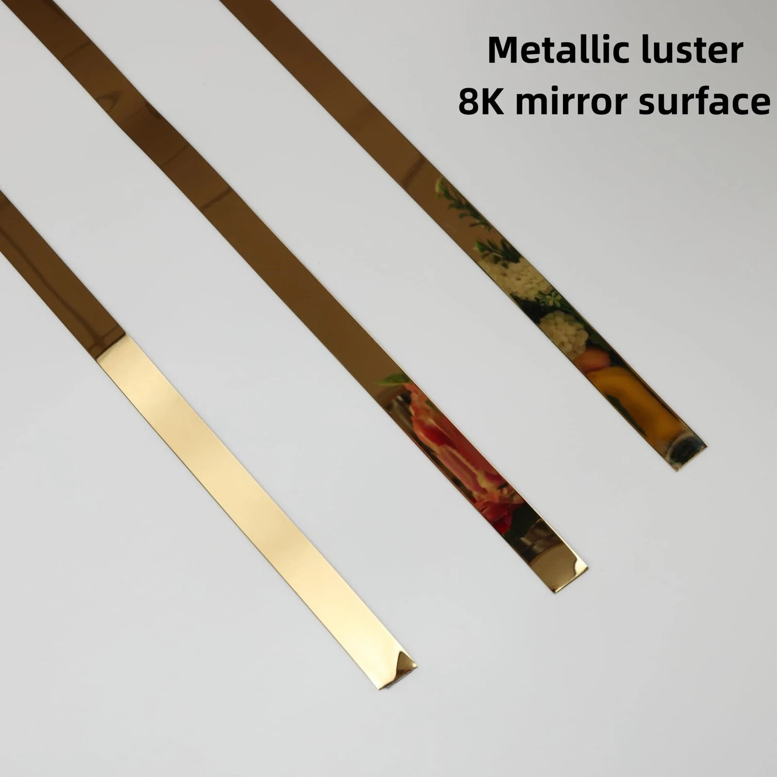 Gold Metalized Mirror-Like Finish Molding Trim Peel and Stick Strip for Frame