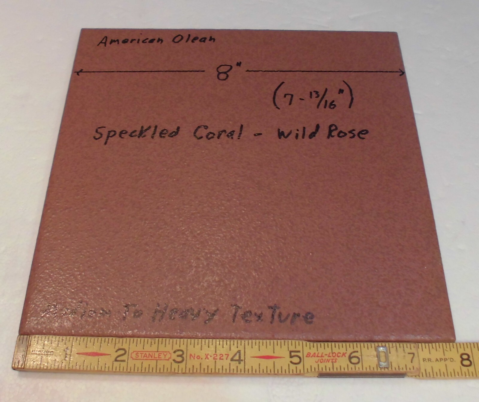 1 pc. Maroon-Wild Rose: 8″ Ceramic Floor Tile by American Olean, Speckled, New