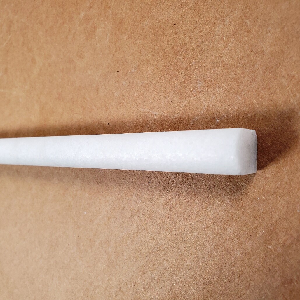 Pencil Liner Crystal White Honed Marble Tile 3/4″x3/4″x12″