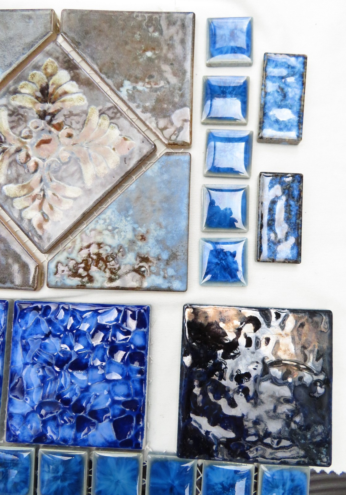 Tiles Weatherproof Assorted Craft Blues Tan Dark Light Textured & Smooth Pool
