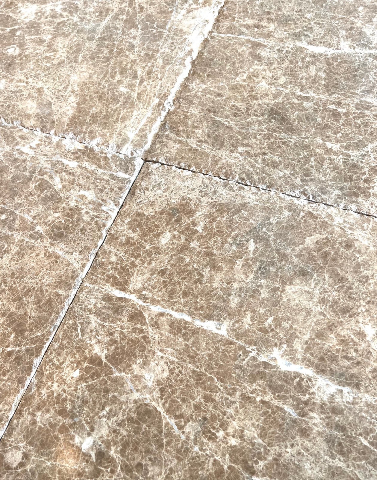 Emperador Light 16×16 Brushed and Chiseled Marble Floor and Wall Tile Backsplash