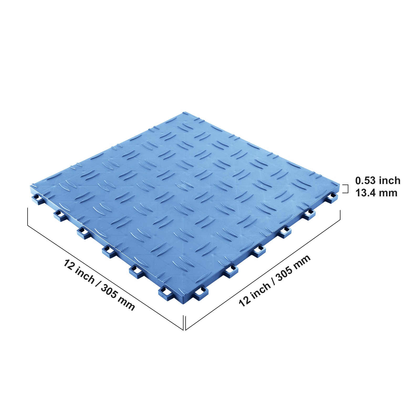 VEVOR Garage Tiles Interlocking 12×12 in 25 Pack Garage Flooring Tiles Blue