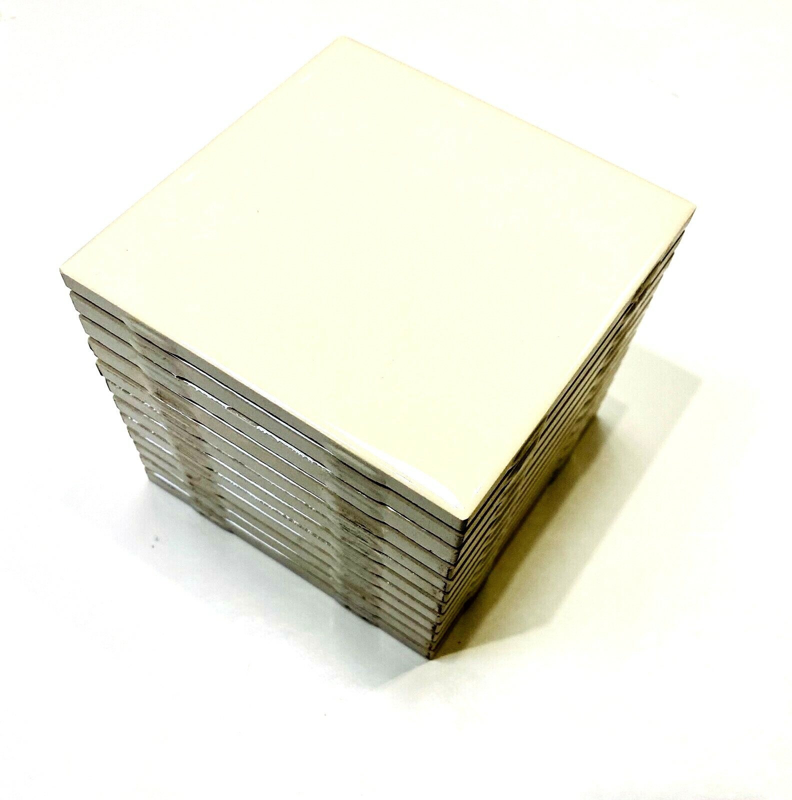 Almond Glossy 4.25×4.25 Ceramic Tile Coaster Arts&Crafts 4×4 Backsplash 1 PIECE