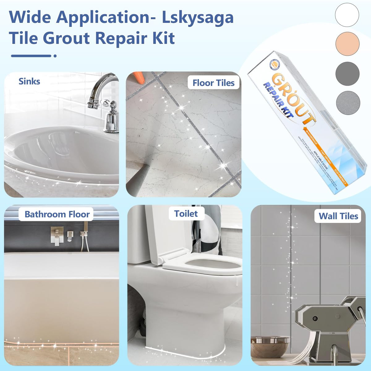 Tile Grout Repair Kit – Grout Filler, Grout Repair Paste with Silicone Trowel…
