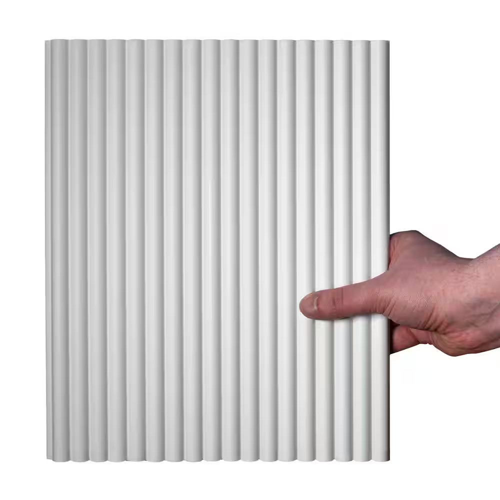 Reed 1/2 In. T X 7/8 Ft. X 7 Ft. White Primed Polyurethane Interlock 3D Decorati