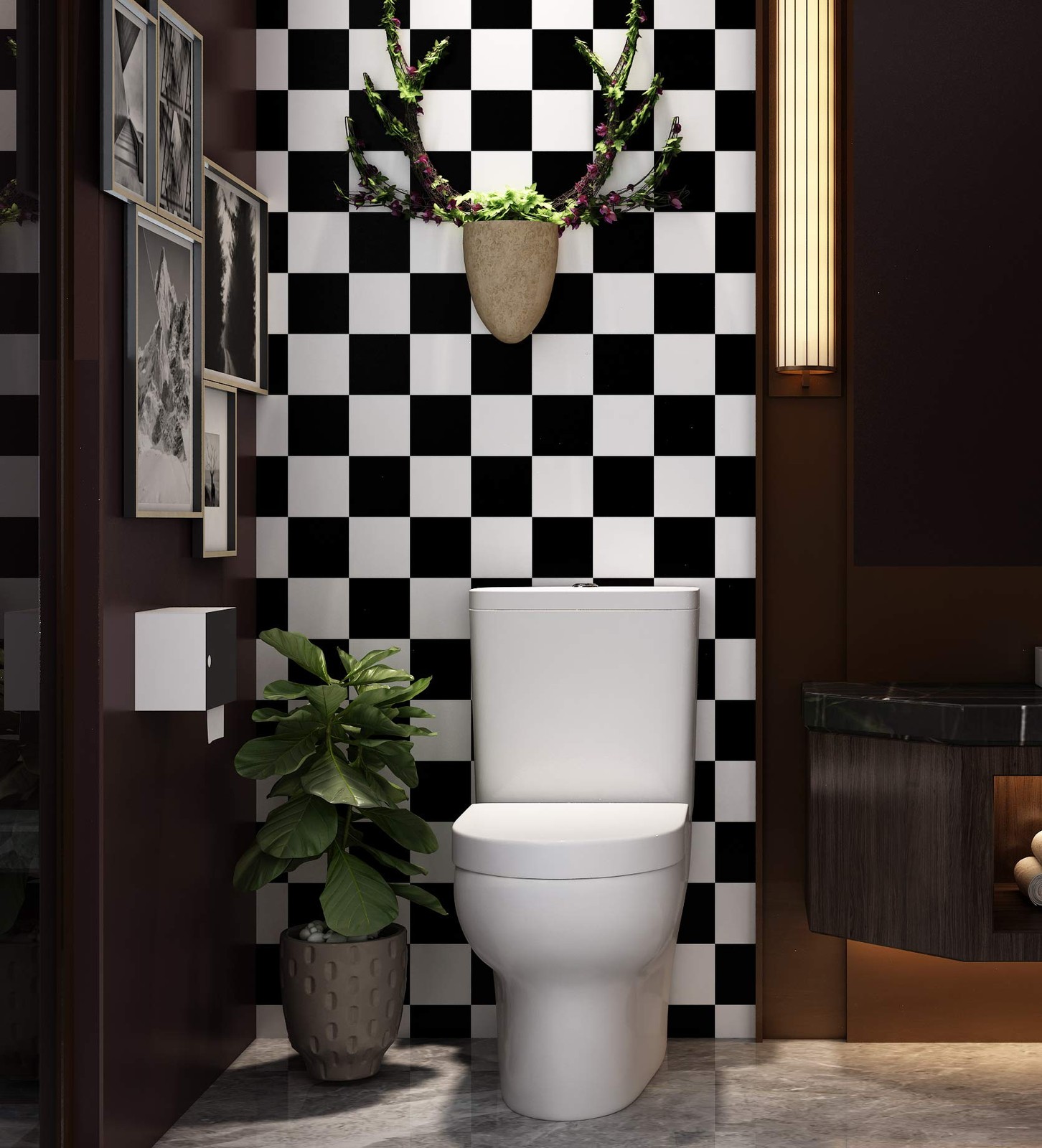 Livelynine Checkered Black and White Vinyl 15.8″ x 78.8″,