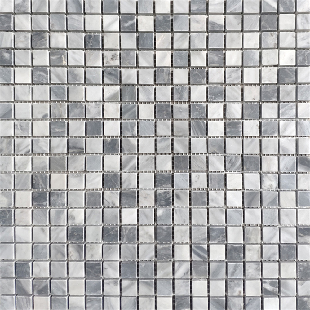 K22XH Bardiglio Gray Marble Square Mosaic Tile Honed 5/8×5/8 Grid