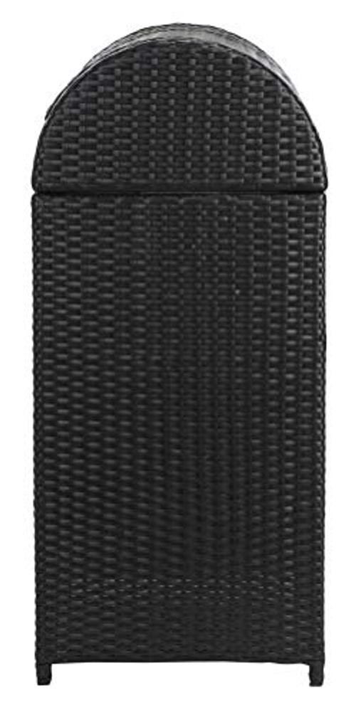 SAFAVIEH Outdoor – Serapis Trash Bin – Steel – Textured Surface Cylinder Black