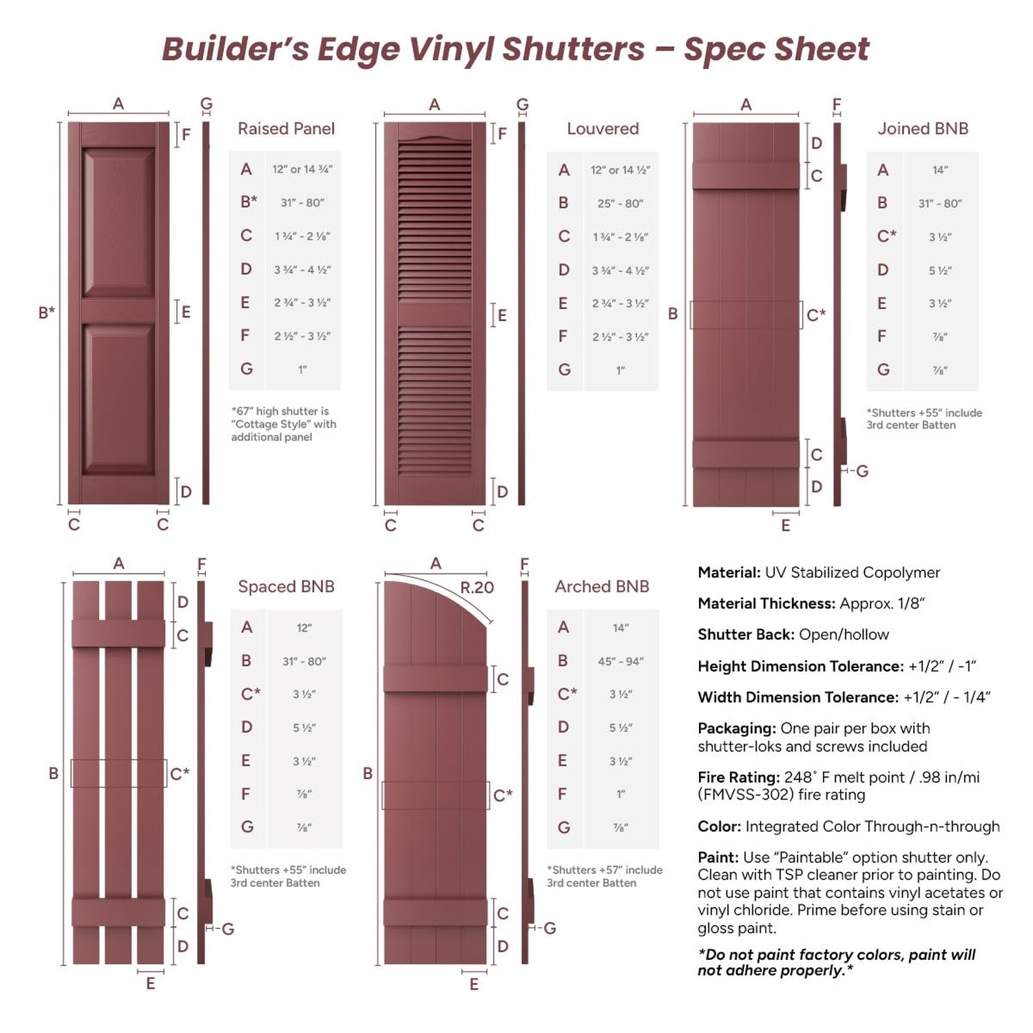 Builders Edge 14.75 in. W x 55 in. H Builders Edge, Standard Two Equal Panels…
