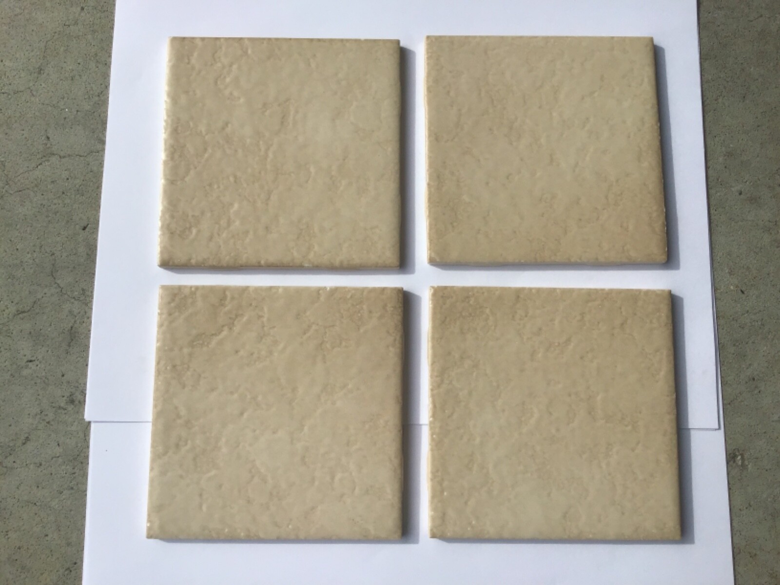 9 Pcs H & R Johnson Cristal Roma Fawn Beige Ceramic Wall Tile 4.25×4.25 NOS