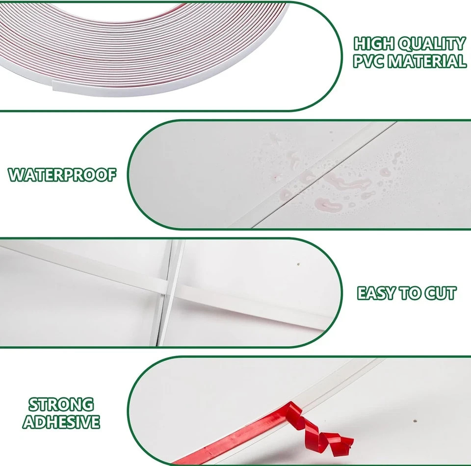 0.25In × 20Ft Peel and Stick Wall Molding Trim – Flexible Self Adhesive Molding