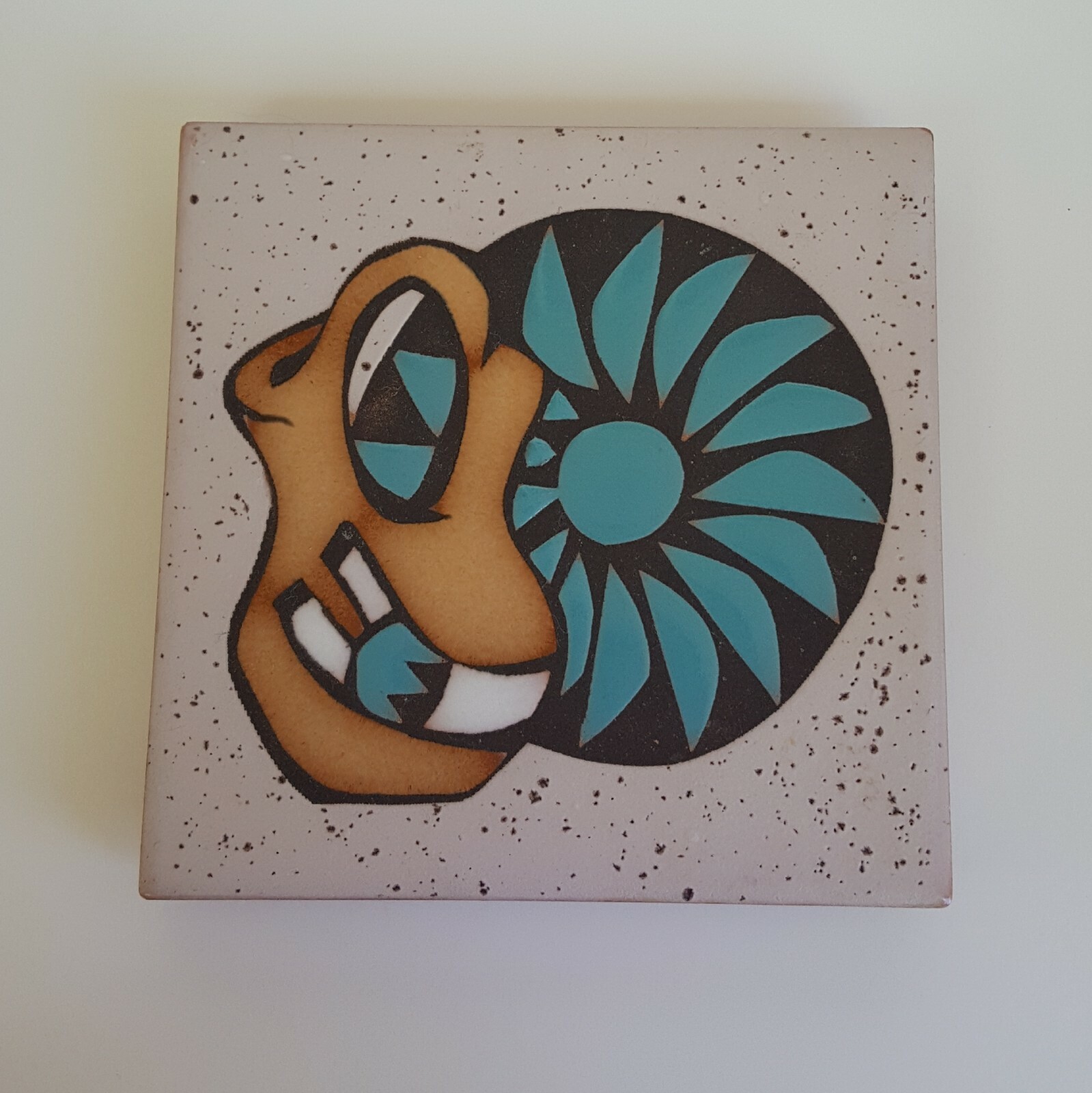 Mag Mor Studios Hand Painted Tile Southwestern Art 4×4 Trivet Coaster Hot Plate