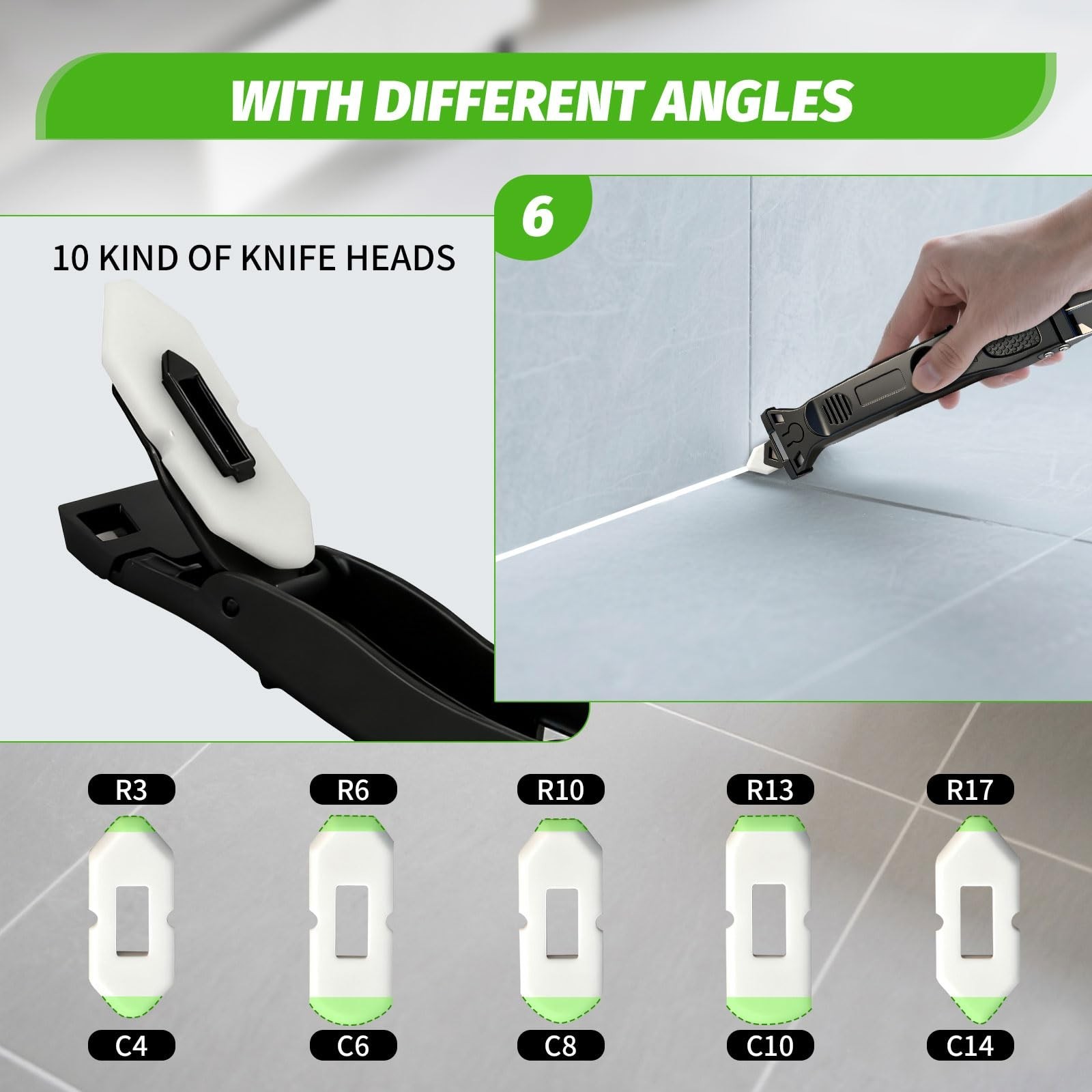 6 in 1 Silicone Caulking Tool Kit Caulking Grout Removal Sealant Finishing To…