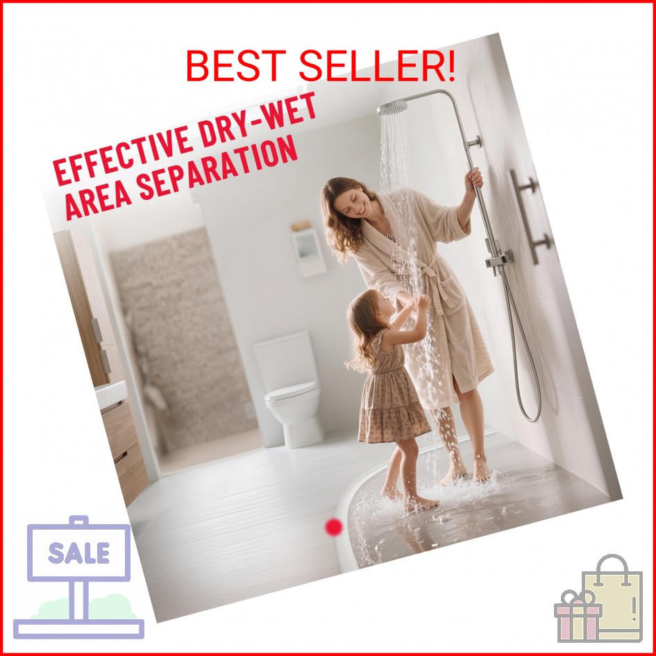 Shower Threshold Water Dam Guard – Self-Adhesive Silicone Waterproof Barrier, Le