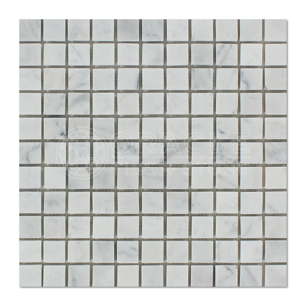 Carrara White Italian (Bianco Carrara) Marble 1″ X 1″ Mosaic Tile