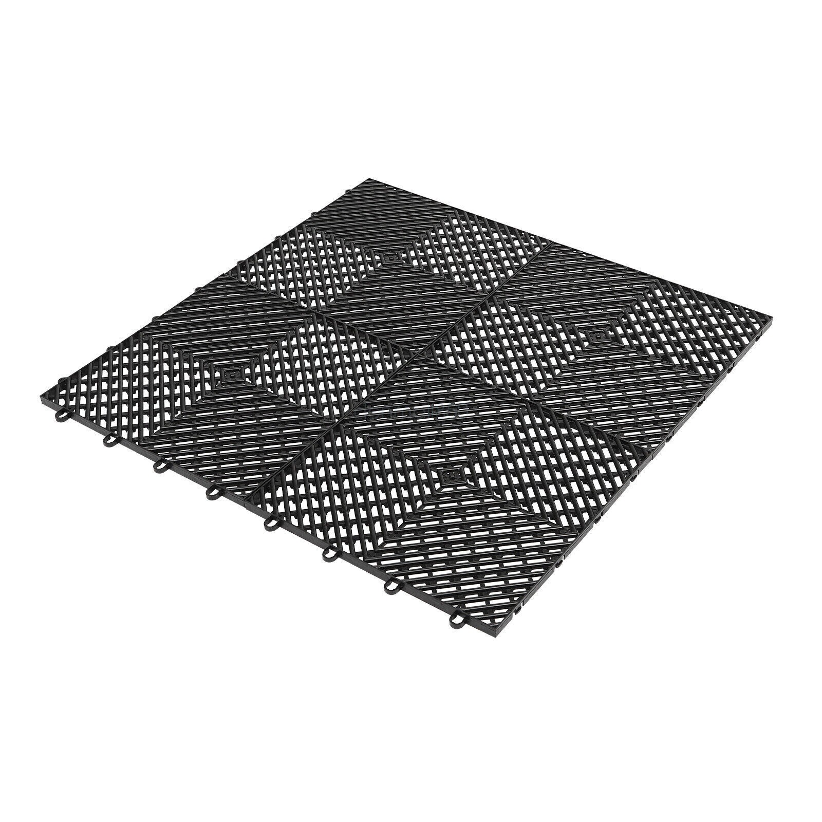 12×12″ Interlocking Garage Floor Tiles 25/55 PCS Deck Tile Snow Water Drainage