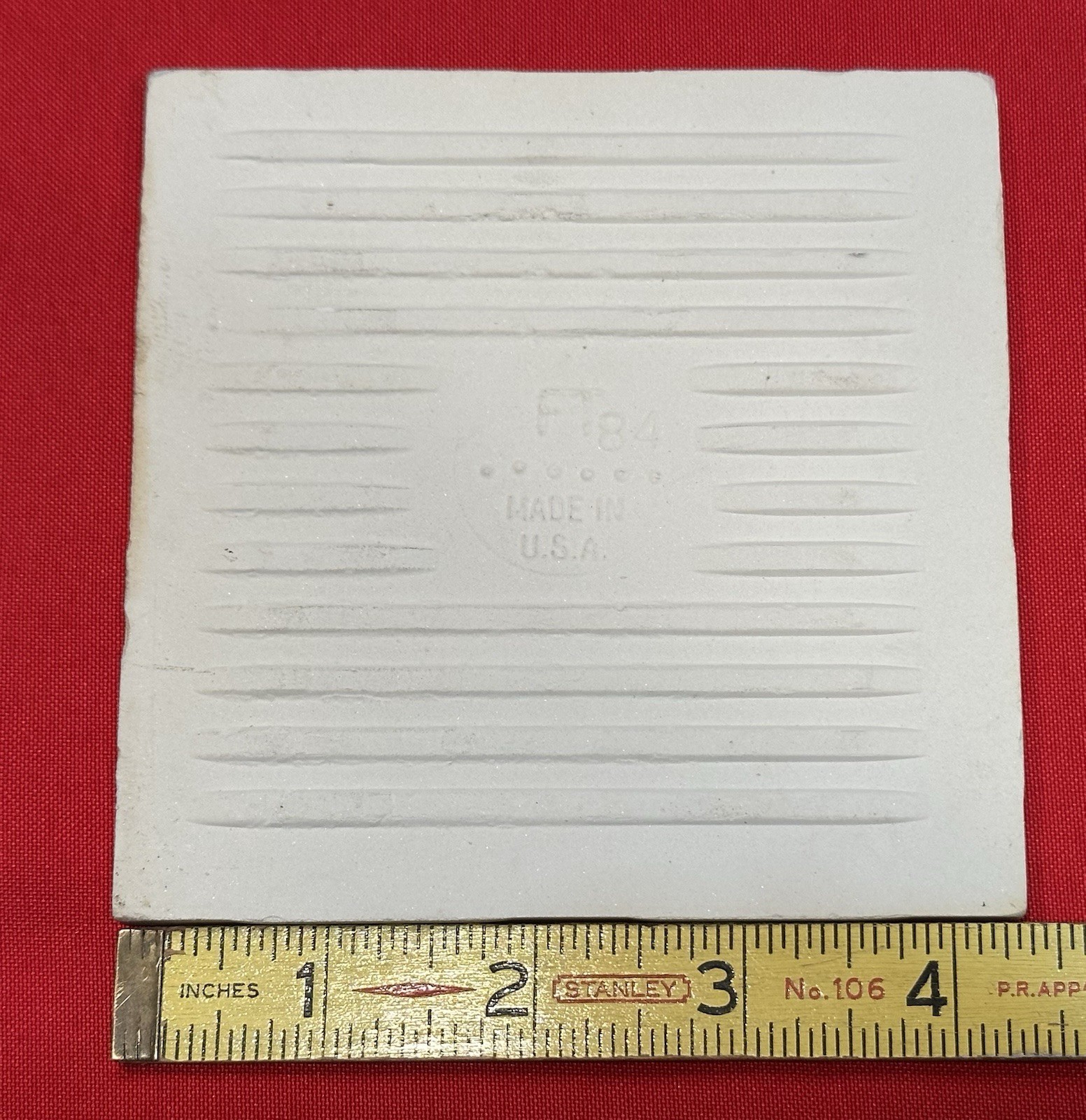 1 pc. Fawn Beige: Glossy Ceramic Tile 4-3/8″ by Florida Co. NOS