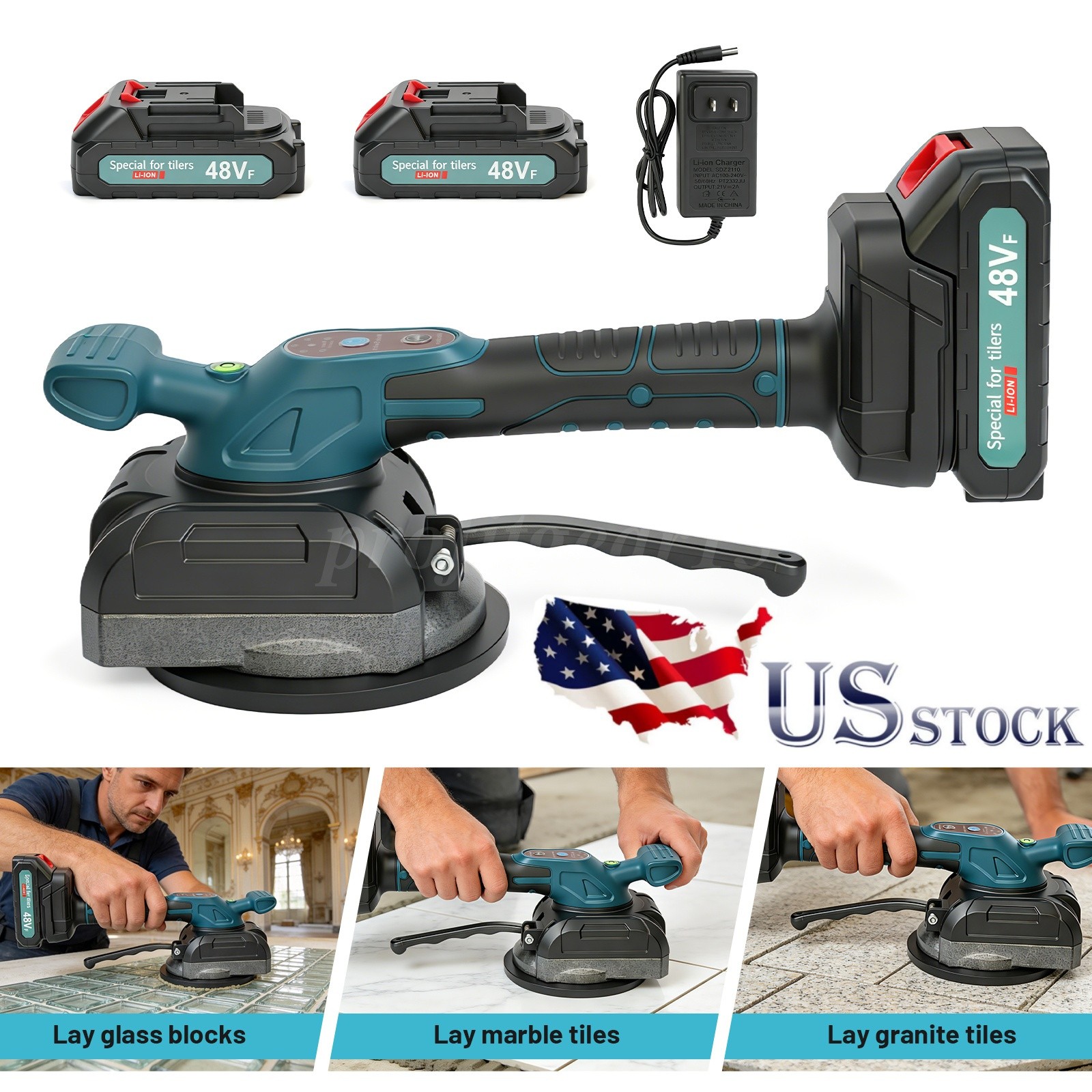 Tile Vibration Tool w/ Suction Cup,Tile Installation Leveling Machine,for 23-59″