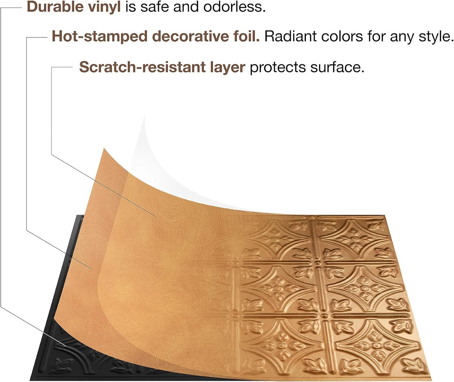 FASÄDE Traditional Style/Pattern 1 Decorative Vinyl Backsplash 15 Sq Ft Kit in M