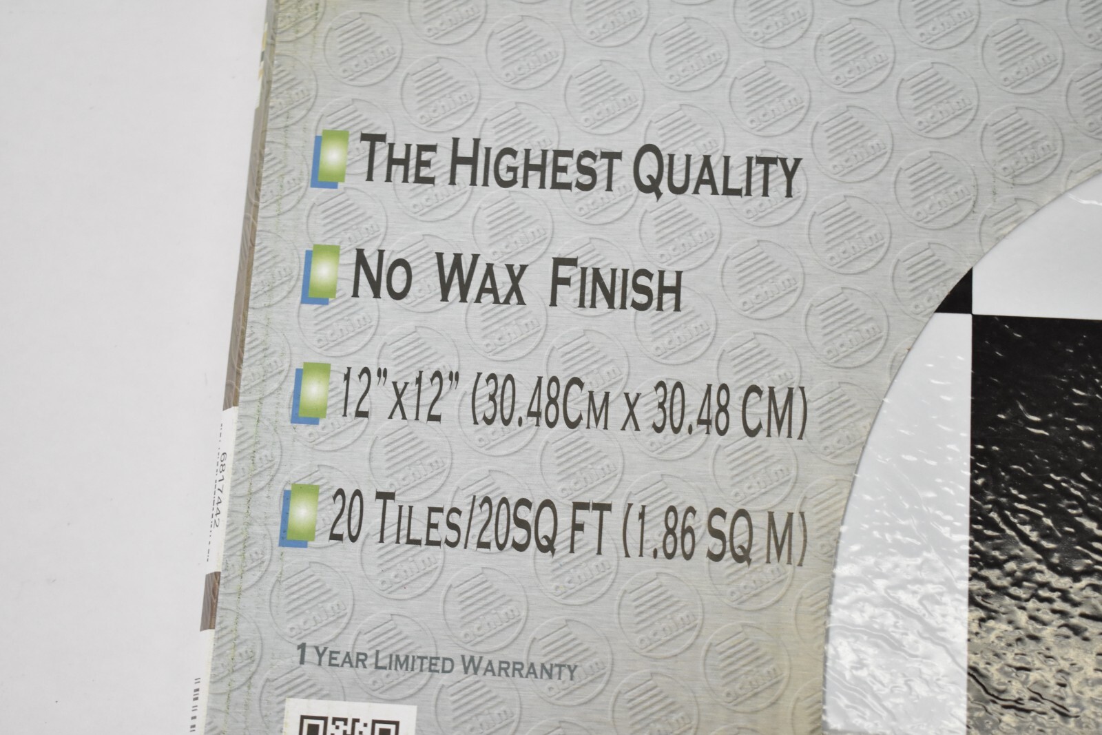 Nexus Tile Collection Self Adhesive Vinyl Floor Tiles 17 Pack 12″x12″ Checkered
