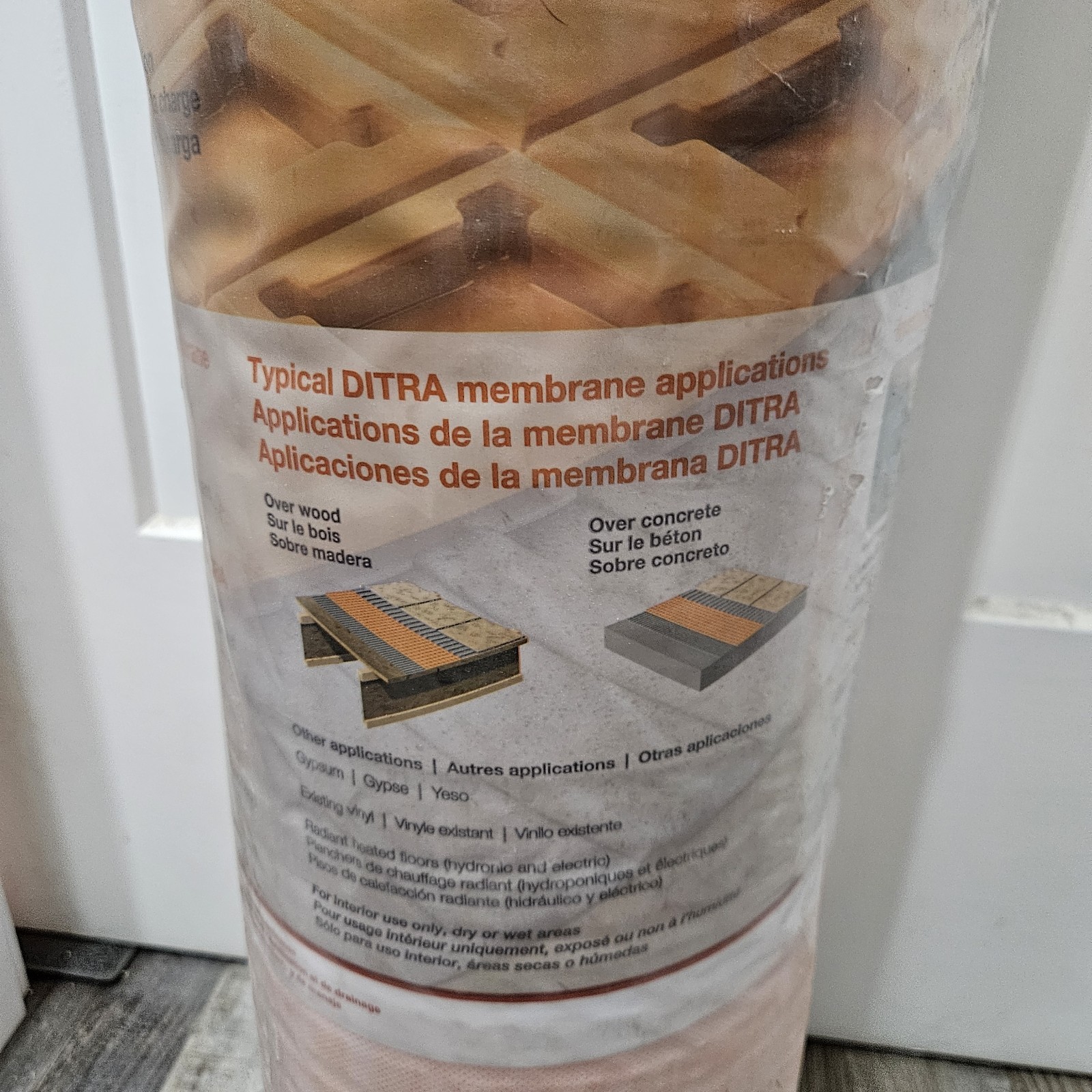 Schluter Ditra 5M Uncoupling Floor Membrane 54 SqFt Roll 1/8″ Tile Underlayment