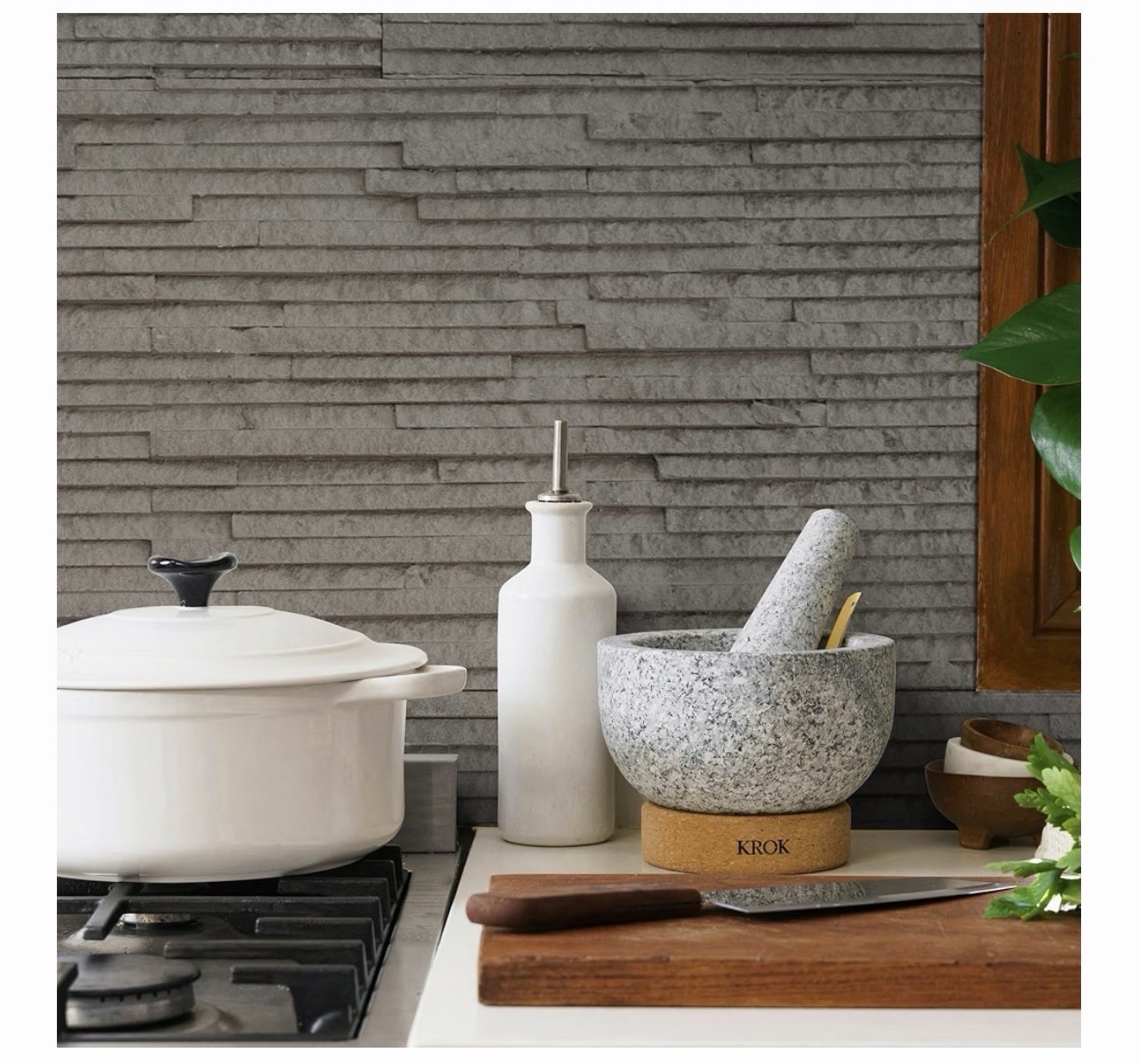 Quartizite 22.8” x 11.4” Matte Gray Natural Clay Flexible Stone Slate Wall Tiles