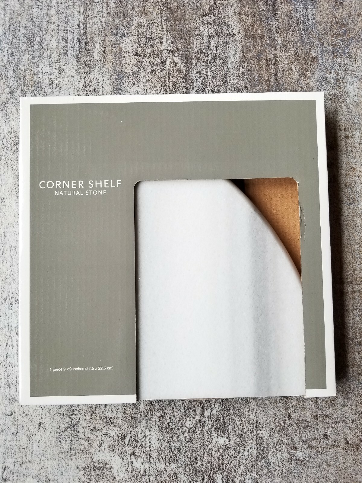anatolia annex grigio natural stone marble corner shelf tile 9″ x 9″