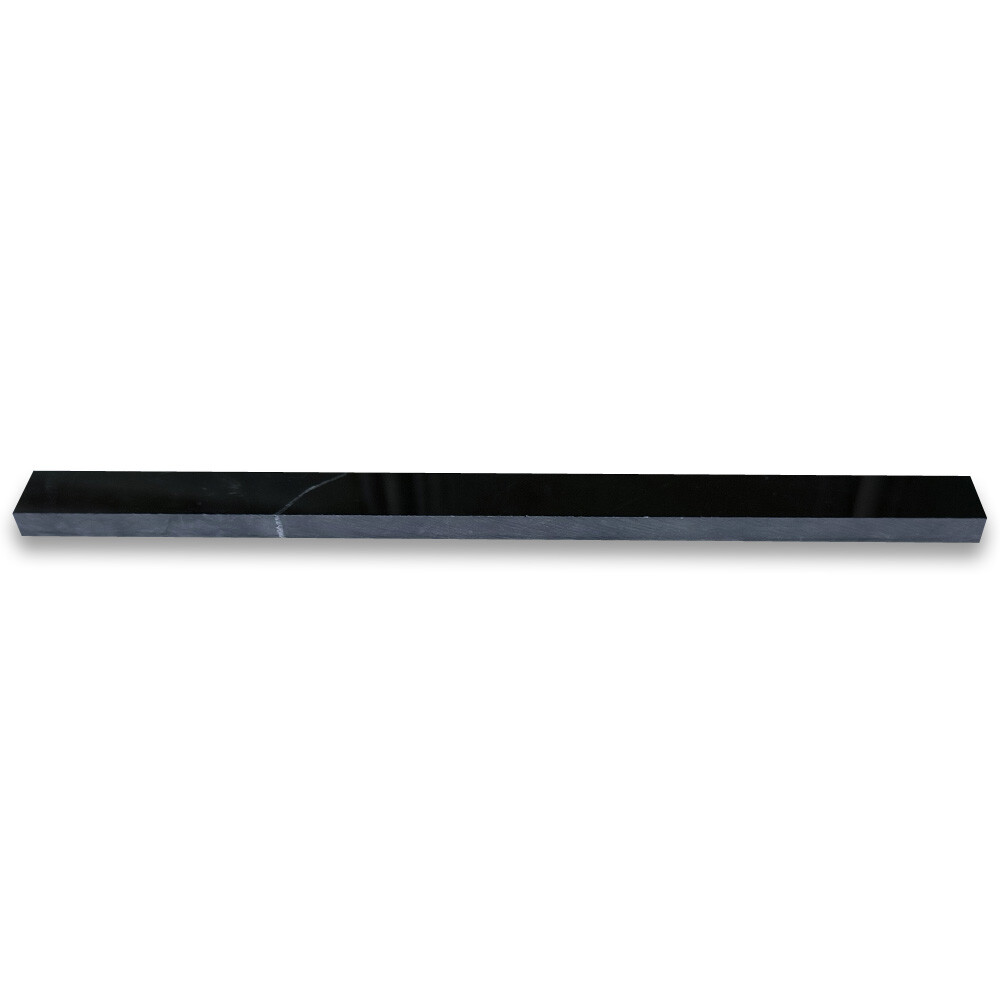 N19P Nero Marquina Black Marble Beveled Pencil Edging Trim Molding Polished