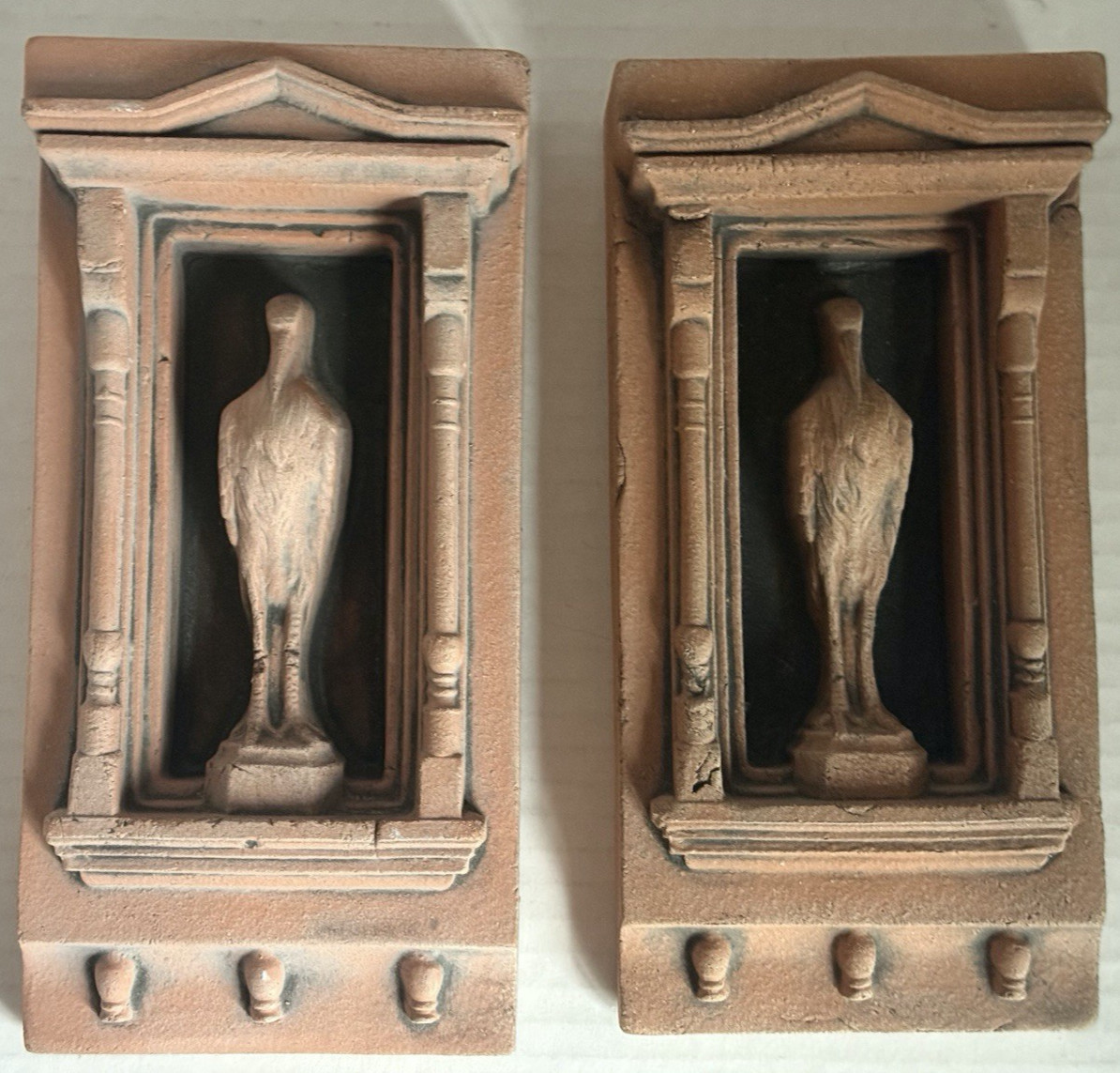 A PAIR OF David Ellison Pottery Tile Egret Bird DAVID ELLISON TILE 7 1/8″ Tall