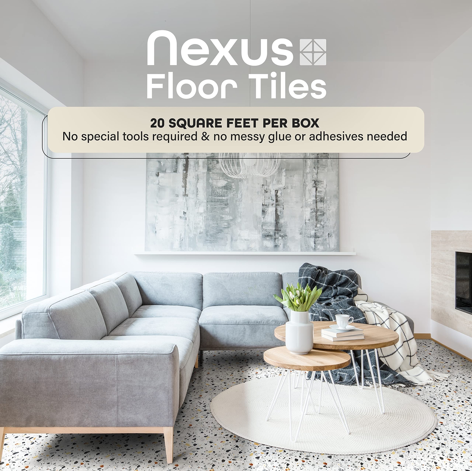 20 Pack Nexus Peel and Stick Vinyl Floor Tiles Easy DIY Installation 12×12