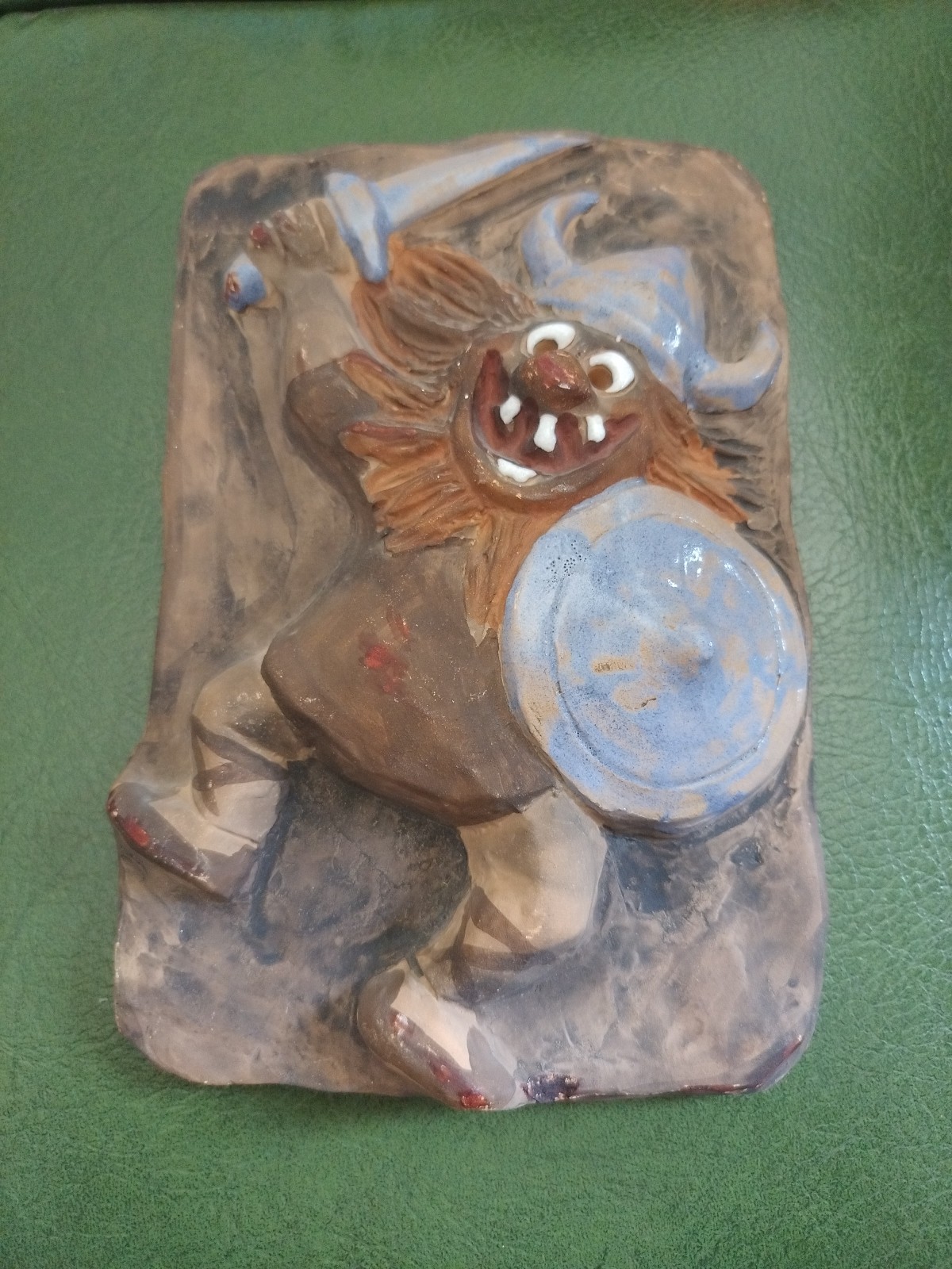 Vintage Viking Tile – Unique Clay Tile – Fantasy Decor – Made In Denmark Danish