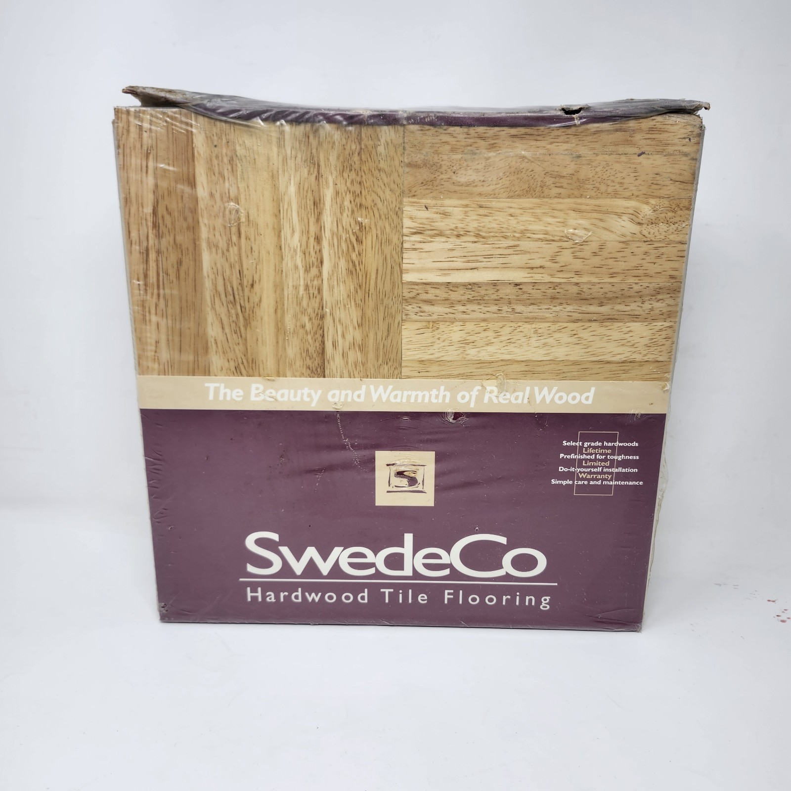 Vintage Beech Parquet Hardwood Tile Flooring (10 Tiles/Package) Swedeco Natural