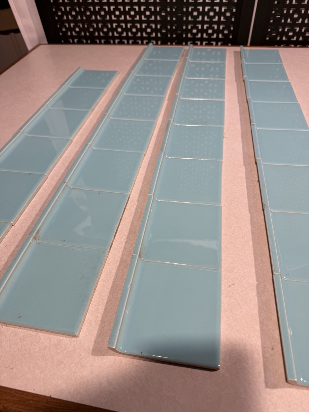 30 Vintage Pomona Ceramic Blue Base Tiles Bathroom Kitchen Mid Century Modern